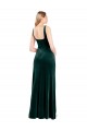 Stretch Velvet A-Line Long Sleeveless Side Slit Prom Dresses Barrie