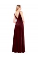 Stretch Velvet A-Line Long Sleeveless V-Back Black Tie Prom Dress / Bridesmaid Dress Barrie