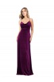 Stretch Velvet A-Line Long Sleeveless Criss Cross Back Formal Evening Gown / Prom Dress / Bridesmaid Dress Barrie