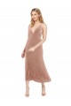 Stretch Velvet A-Line Midi Length Sleeveless V-Back Prom Dress / Bridesmaid Dress Barrie