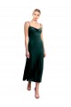 Stretch Velvet A-Line Midi Length Sleeveless Low Back Prom Dress / Bridesmaid Dress Barrie