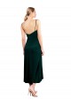 Stretch Velvet A-Line Midi Length Sleeveless Low Back Prom Dress / Bridesmaid Dress Barrie