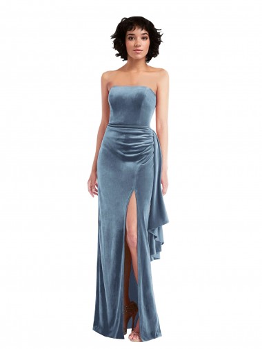 Stretch Velvet Sheath Long Sleeveless Low Back Formal Evening Gown / Prom Dress / Bridesmaid Dress Barrie