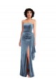 Stretch Velvet Sheath Long Sleeveless Low Back Formal Evening Gown / Prom Dress / Bridesmaid Dress Barrie