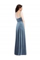 Stretch Velvet A-Line Long Sleeveless Low Back Semi Formal Evening Dress / Prom Dress / Bridesmaid Dress Barrie