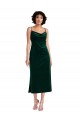 Stretch Velvet Sheath Midi Length Sleeveless Criss Cross Open Back Black Tie Evening Gown / Prom Dress / Bridesmaid Dress Barrie