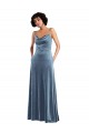 Stretch Velvet Sheath Long Sleeveless Criss Cross Open Back Semi Formal Evening Dress / Prom Dress / Bridesmaid Dress Barrie