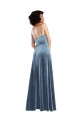 Stretch Velvet Sheath Long Sleeveless Criss Cross Open Back Semi Formal Evening Dress / Prom Dress / Bridesmaid Dress Barrie