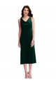 Stretch Velvet Sheath Midi Length Sleeveless V-Back Evening Gown / Prom Dress / Bridesmaid Dress Barrie
