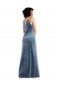 Stretch Velvet Sheath Long Sleeveless V-Back Evening Dress / Bridesmaid Dress Barrie