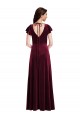 Stretch Velvet A-Line Long Flutter Sleeves Semi Formal Evening Dress / Prom Dress / Bridesmaid Dress Barrie