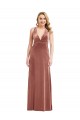 Stretch Velvet A-Line Long Sleeveless Criss Cross Open Back Bridesmaid Dress / Evening Dress Barrie