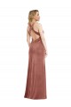 Stretch Velvet A-Line Long Sleeveless Criss Cross Open Back Bridesmaid Dress / Evening Dress Barrie