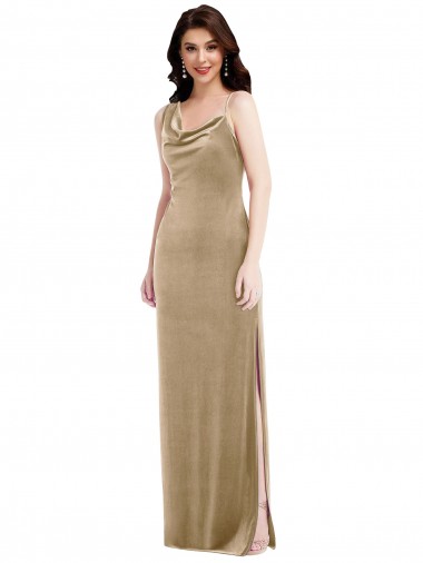 Stretch Velvet Sheath Long Sleeveless Black Tie Evening Gown / Prom Dress / Bridesmaid Dress Barrie