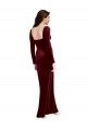Stretch Velvet A-Line Long Long Sleeves Low Back Prom Dress / Bridesmaid Dress Barrie
