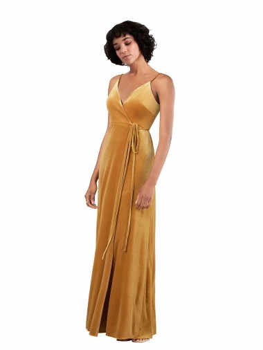 Stretch Velvet Column Long Sleeveless V-Back Black Tie Evening Gown / Prom Dress / Bridesmaid Dress Barrie