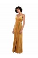Stretch Velvet Column Long Sleeveless V-Back Black Tie Evening Gown / Prom Dress / Bridesmaid Dress Barrie