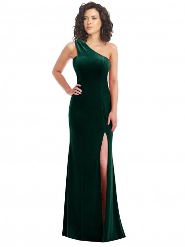 Stretch Velvet Trumpet Long Sleeveless Black Tie Prom Dress / Bridesmaid Dress Barrie