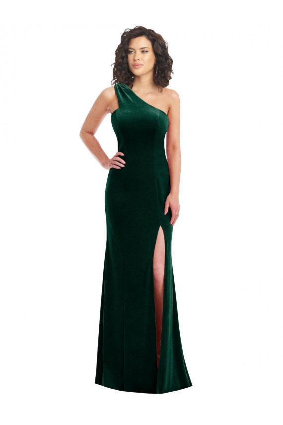 Stretch Velvet Trumpet Long Sleeveless Black Tie Prom Dress / Bridesmaid Dress Barrie