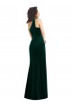 Stretch Velvet Trumpet Long Sleeveless Black Tie Prom Dress / Bridesmaid Dress Barrie