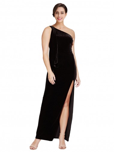Stretch Velvet Sheath Long Sleeveless Formal Evening Gown / Prom Dress / Bridesmaid Dress Barrie