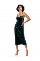 Stretch Velvet Sheath Midi Length Sleeveless Criss Cross Open Back Formal Dress / Bridesmaid Dress Barrie