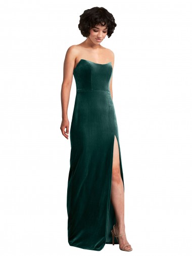 Stretch Velvet Sheath Long Sleeveless Low Back Black Tie Evening Gown / Prom Dress / Bridesmaid Dress Barrie