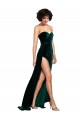 Stretch Velvet A-Line Sweep Train Sleeveless Low Back Semi Formal Evening Dress / Prom Dress / Bridesmaid Dress Barrie