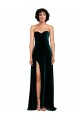 Stretch Velvet A-Line Sweep Train Sleeveless Low Back Semi Formal Evening Dress / Prom Dress / Bridesmaid Dress Barrie
